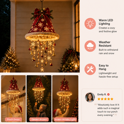 Christmas Santa Hat Lights with LED String Decorations