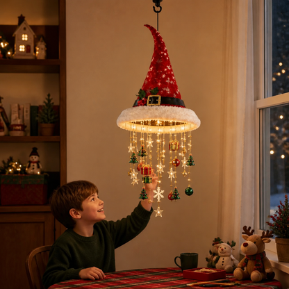 Christmas Santa Hat Lights with LED String Decorations