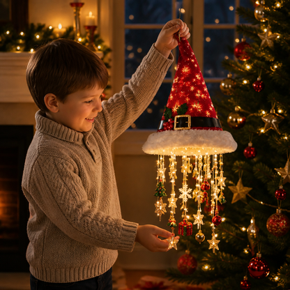 Christmas Santa Hat Lights with LED String Decorations