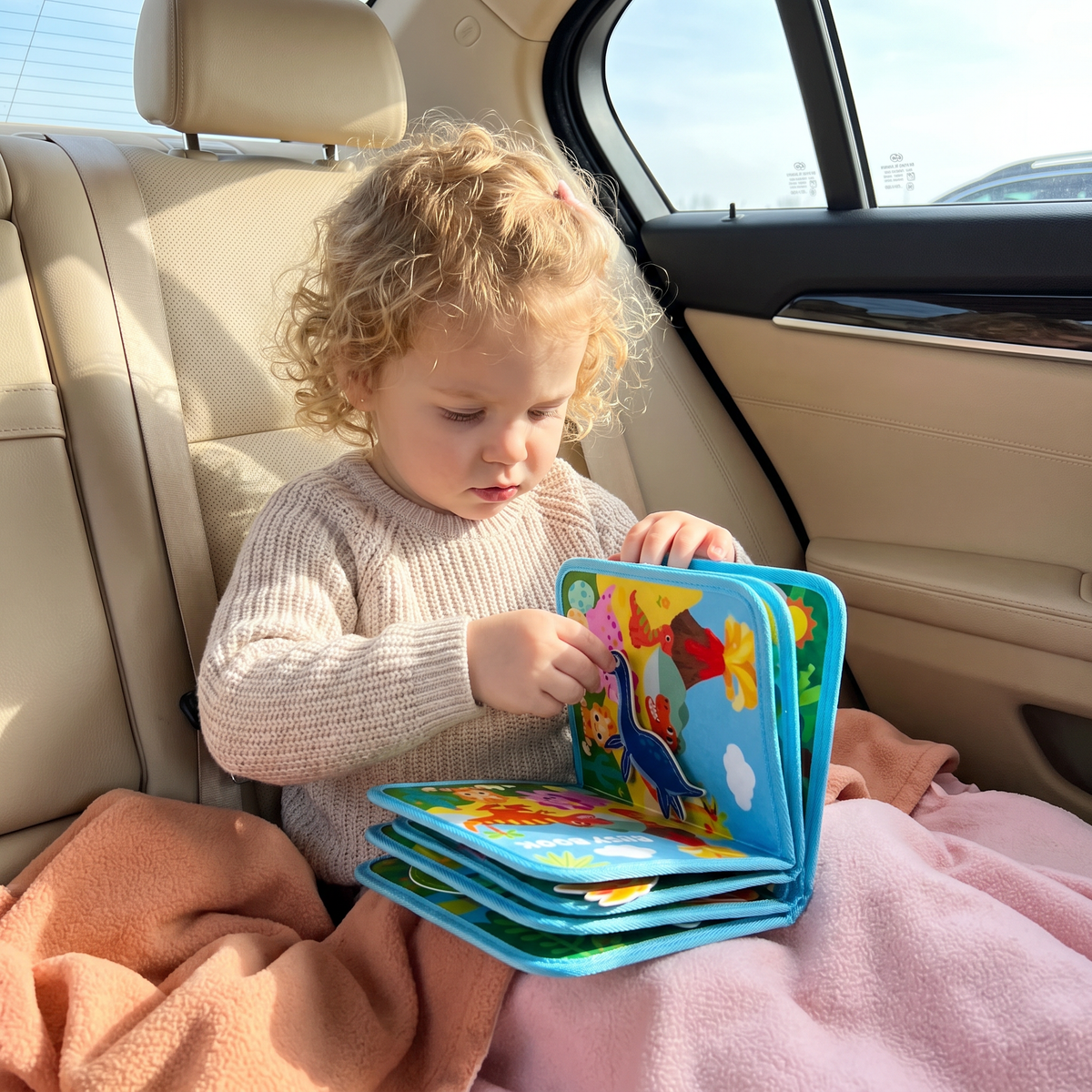 8-in-1 Montessori Dinosaur Busy Board Activity Book for Toddlers