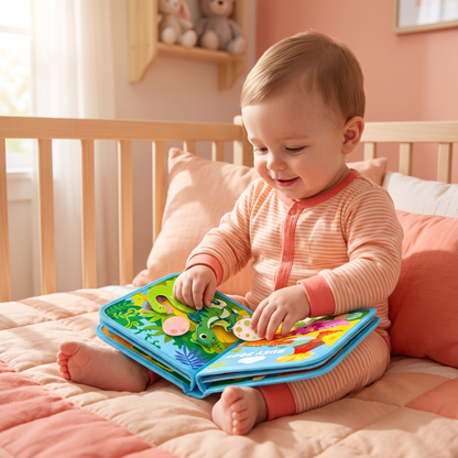 8-in-1 Montessori Dinosaur Busy Board Activity Book for Toddlers