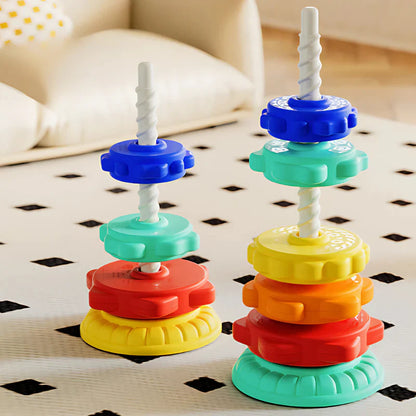 Rainbow Spinning and Color Tower Toy