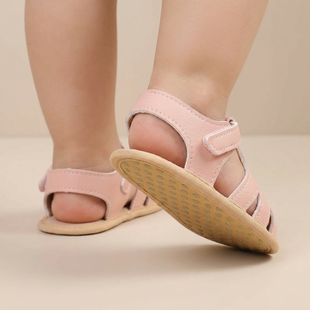 Caged Embroidered Flower Sandals