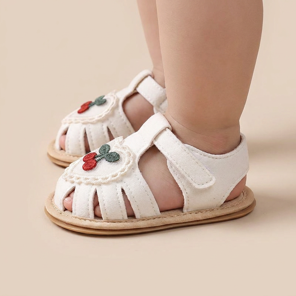 Cherry Heart Closed-Toe Sandals