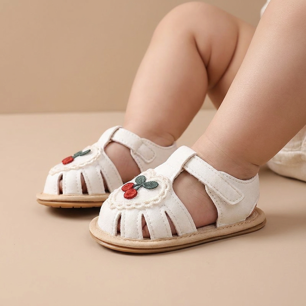 Cherry Heart Closed-Toe Sandals