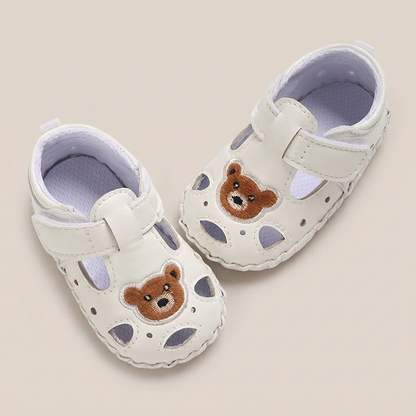 Teddy Bear Cutout Closed-Toe Sandals