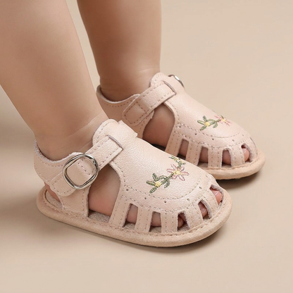Fringe Embroidered Caged Sandals