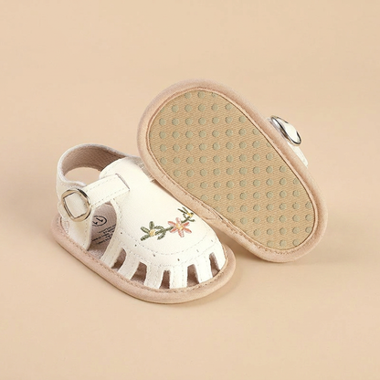 Fringe Embroidered Caged Sandals