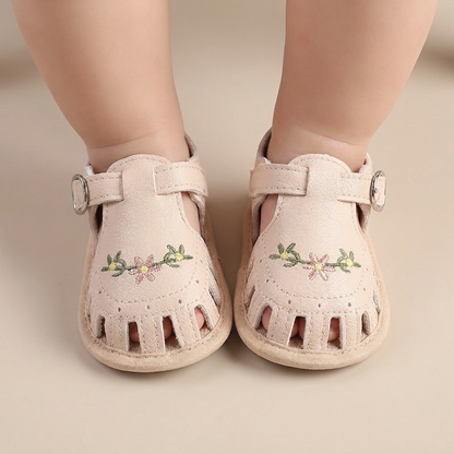 Fringe Embroidered Caged Sandals