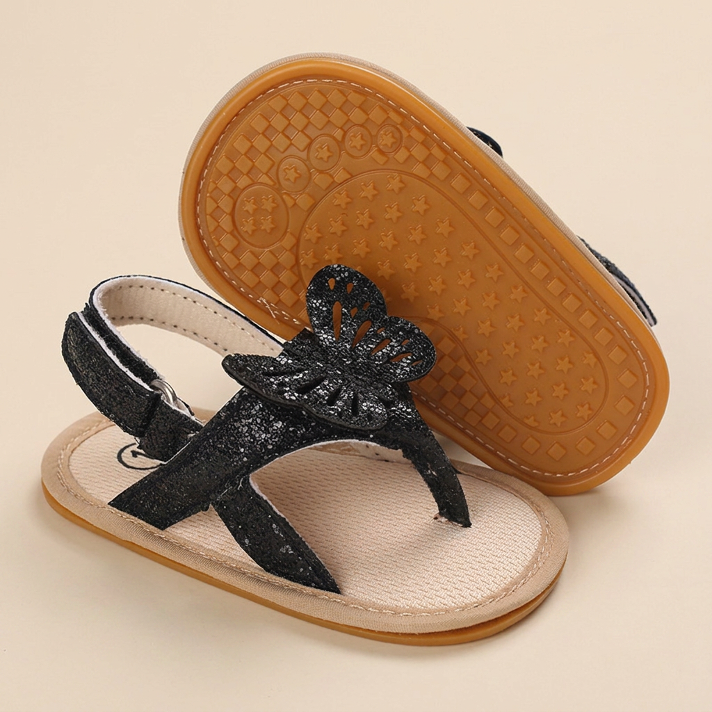 Glitter Butterfly Thong Sandals