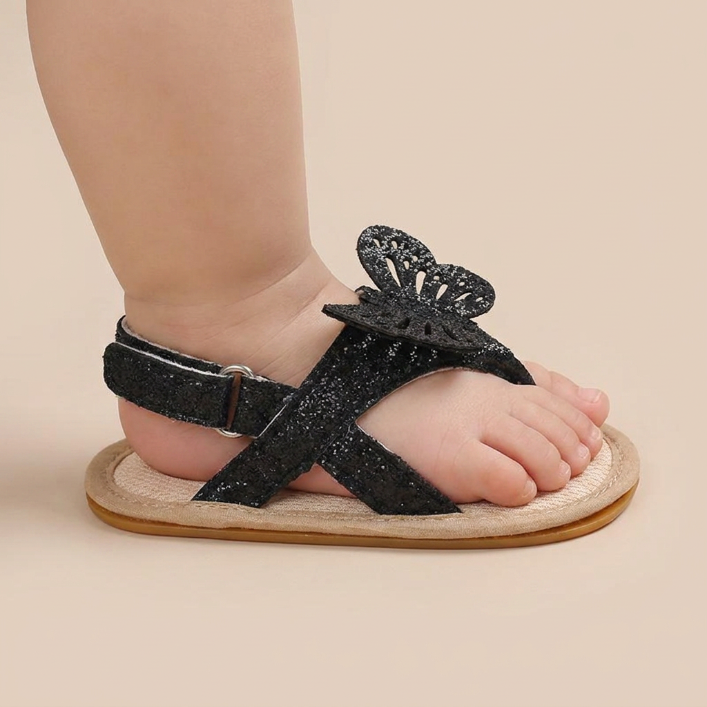 Glitter Butterfly Thong Sandals