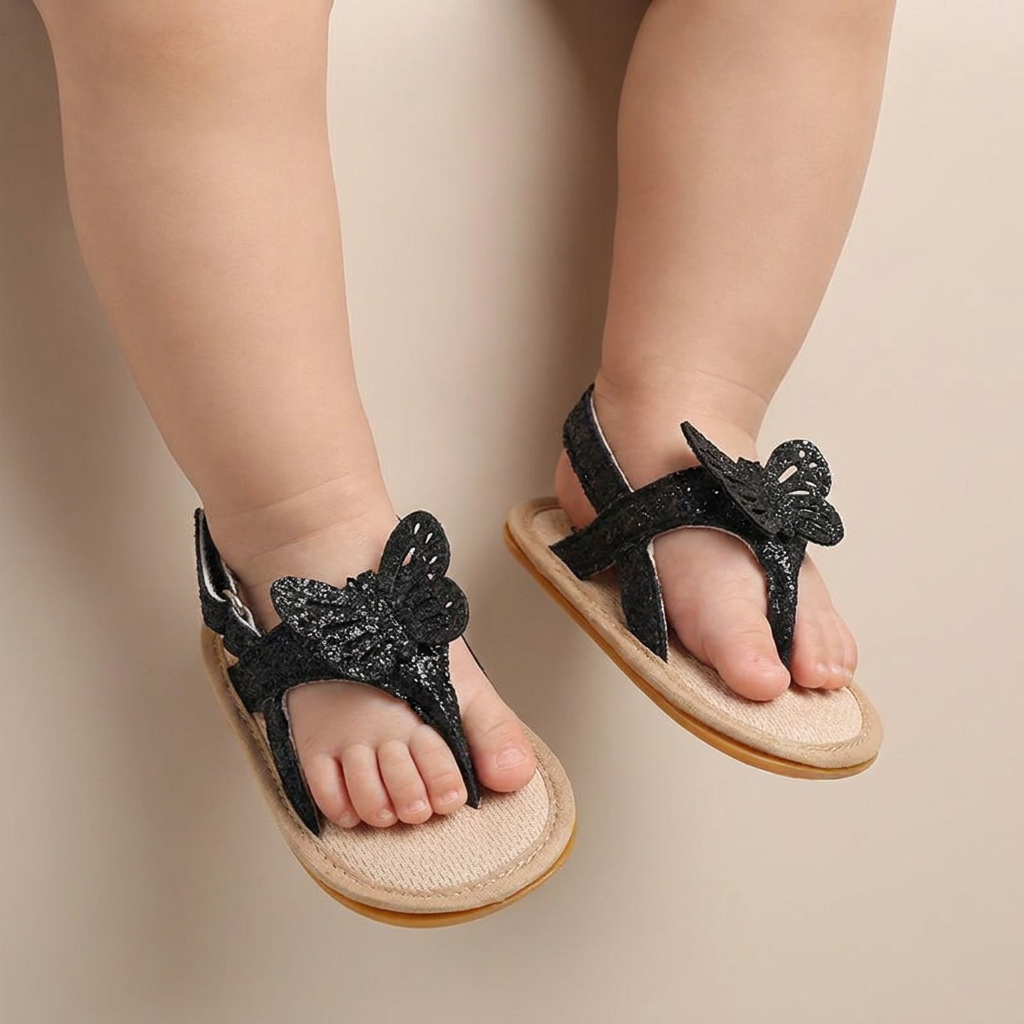 Glitter Butterfly Thong Sandals
