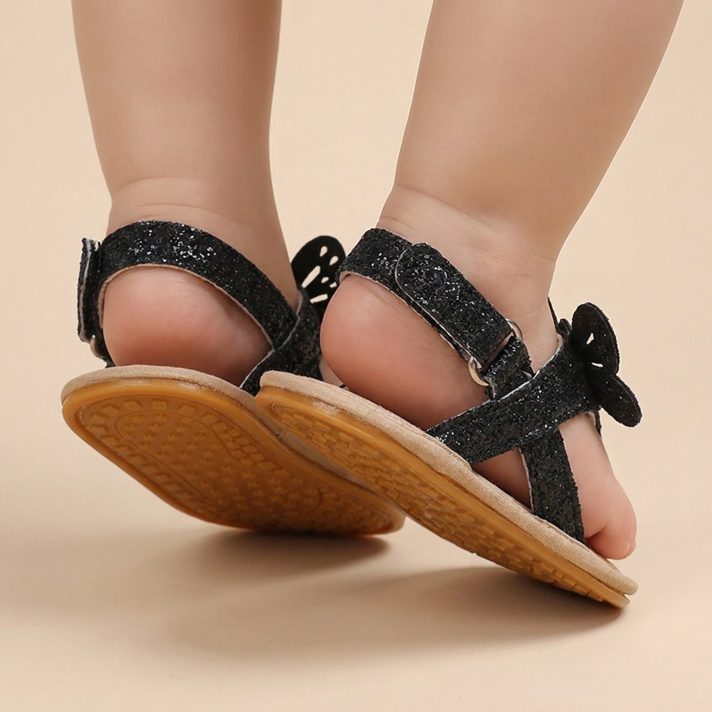 Glitter Butterfly Thong Sandals