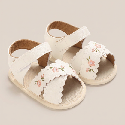 Scallop Edge Floral Sandals