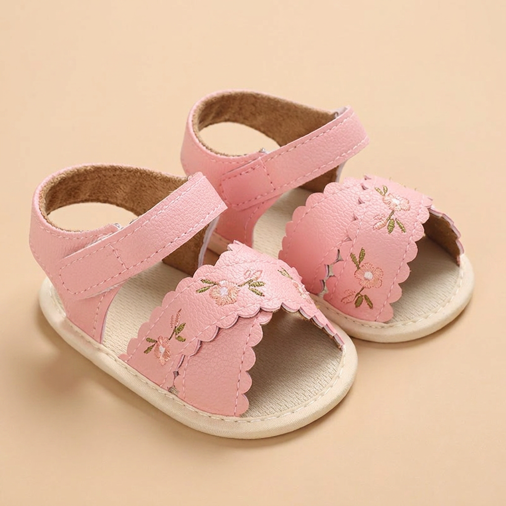 Scallop Edge Floral Sandals