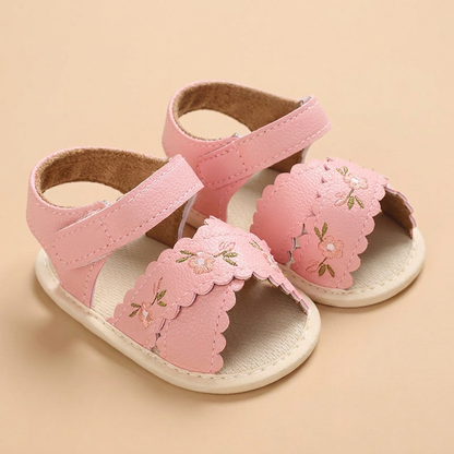 Scallop Edge Floral Sandals