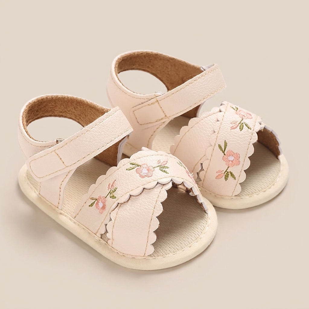 Scallop Edge Floral Sandals