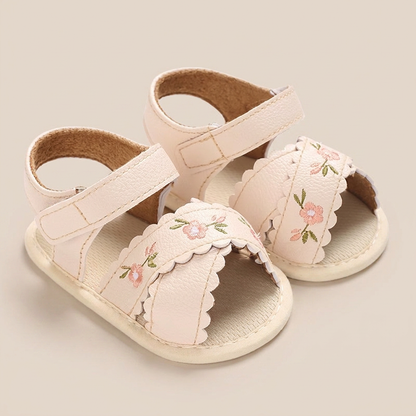 Scallop Edge Floral Sandals
