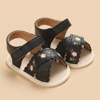 Scallop Edge Floral Sandals