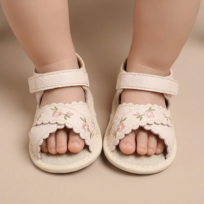 Scallop Edge Floral Sandals