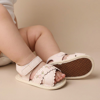 Scallop Edge Floral Sandals
