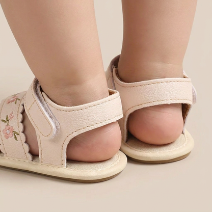 Scallop Edge Floral Sandals