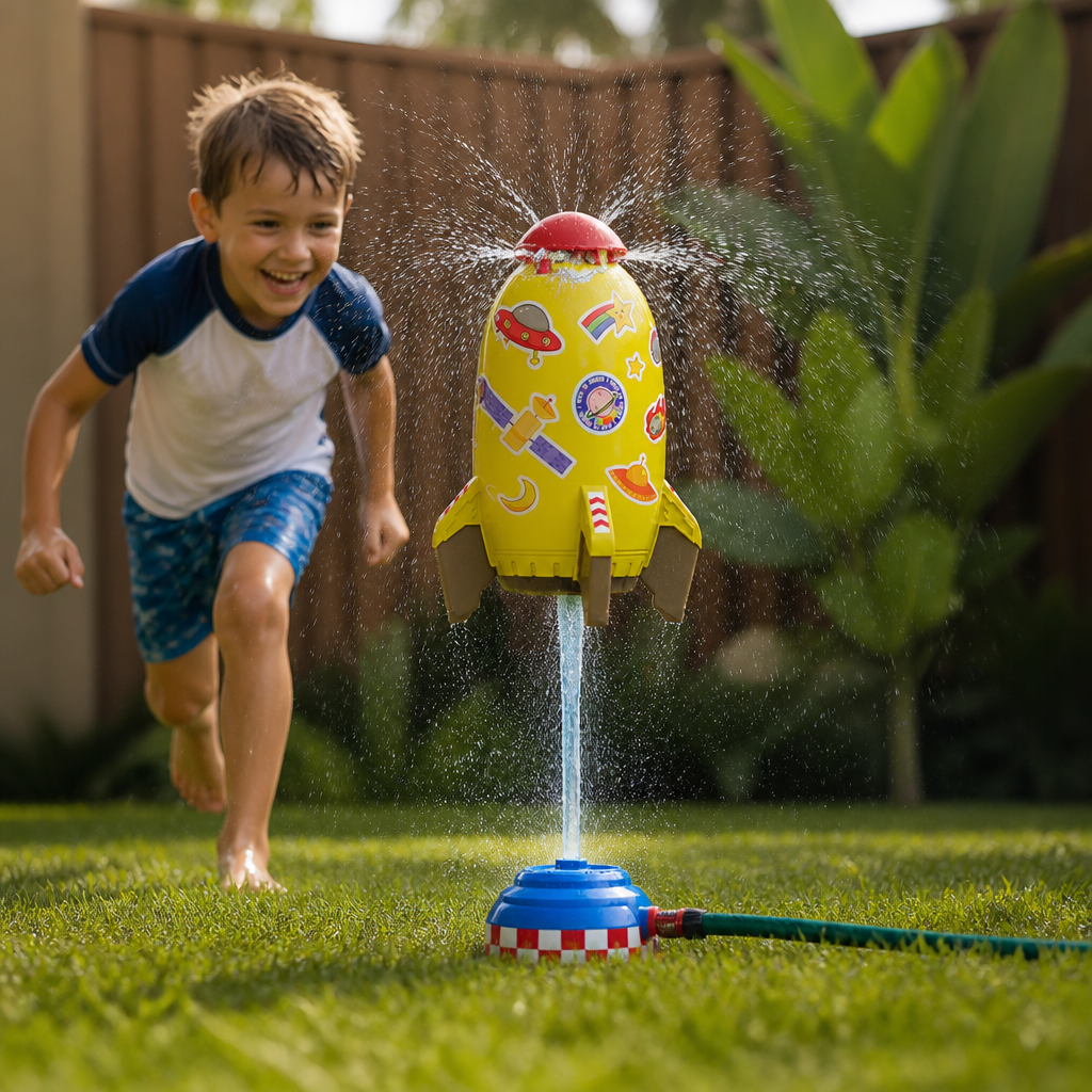 Flying Rocket Water Sprinkler Outdoor Toy for Kids