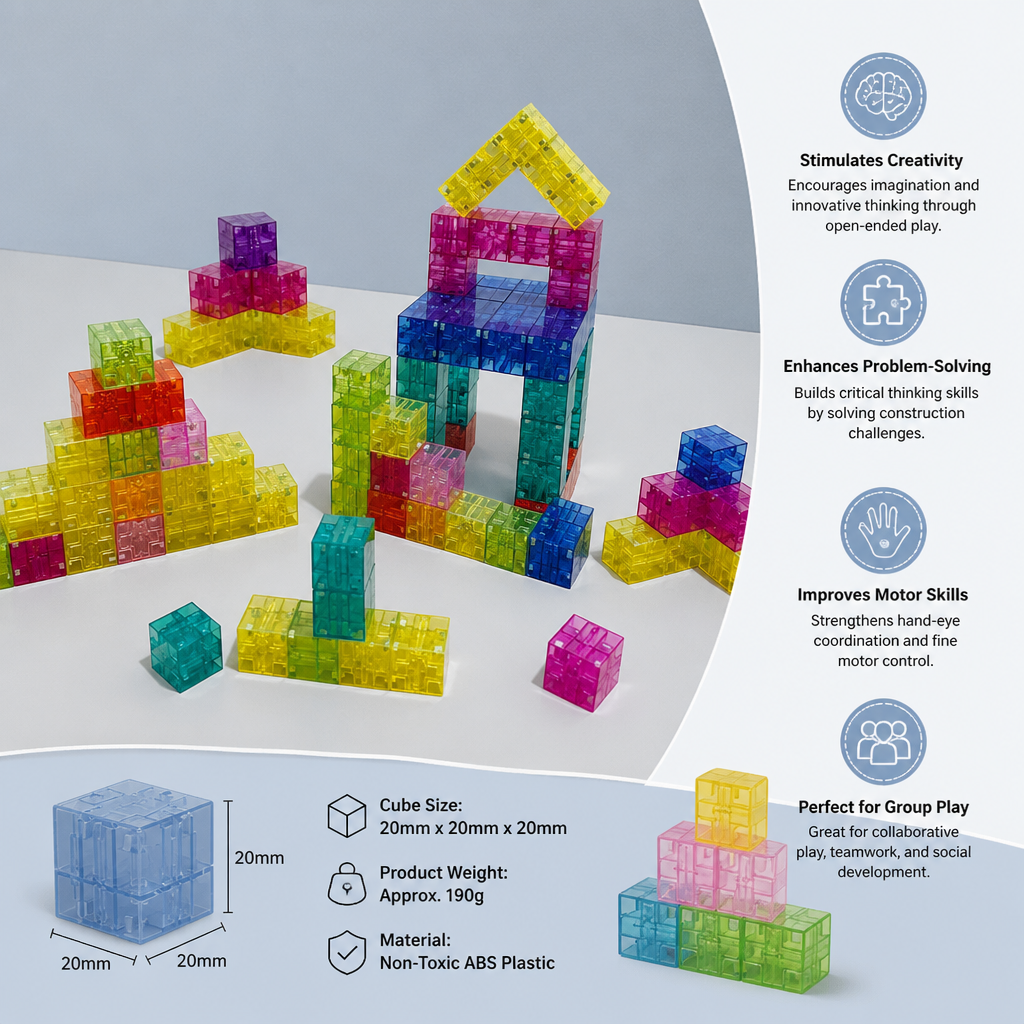 Montessori Cube Building Block Set for Kids