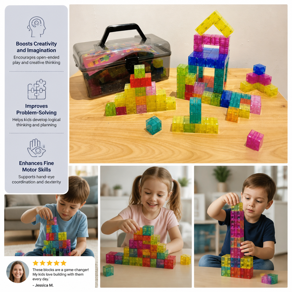 Montessori Cube Building Block Set for Kids