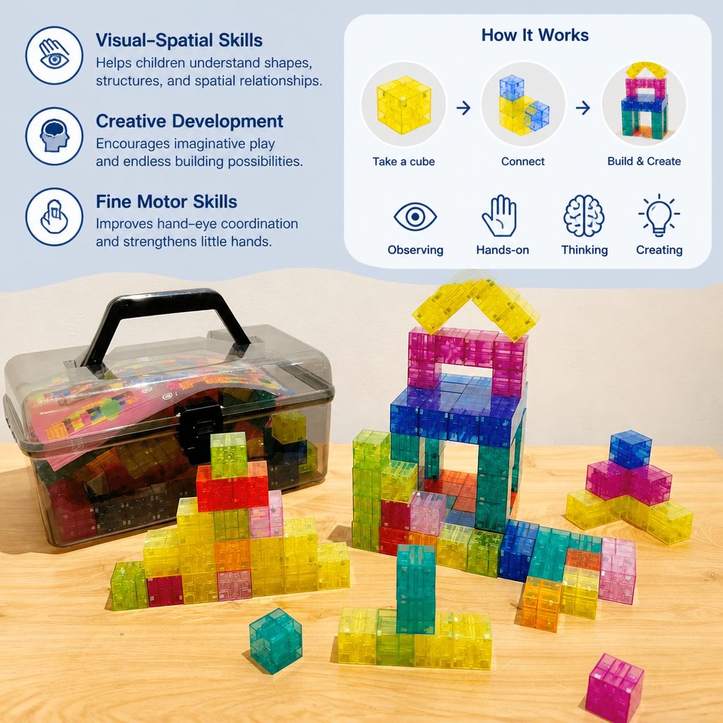 Montessori Cube Building Block Set for Kids