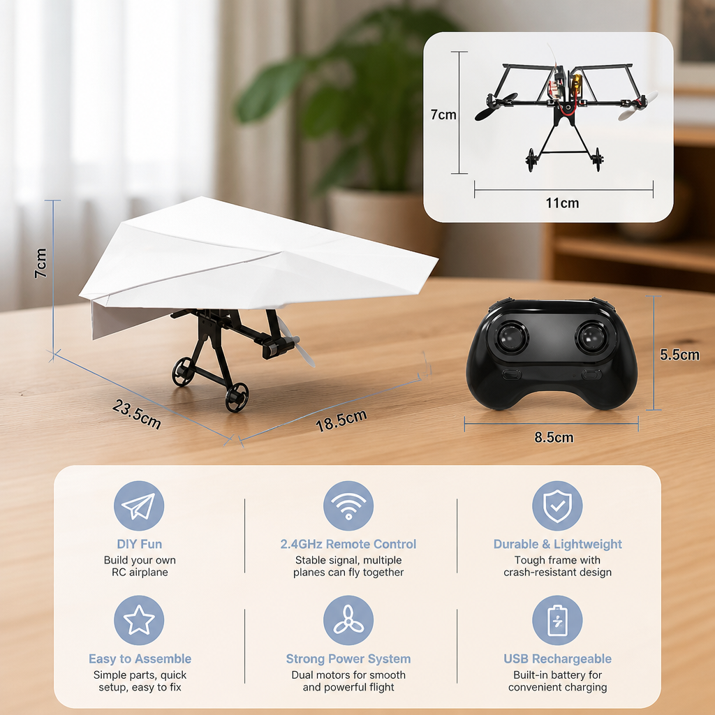 DIY Remote Control Paper Airplane Kit