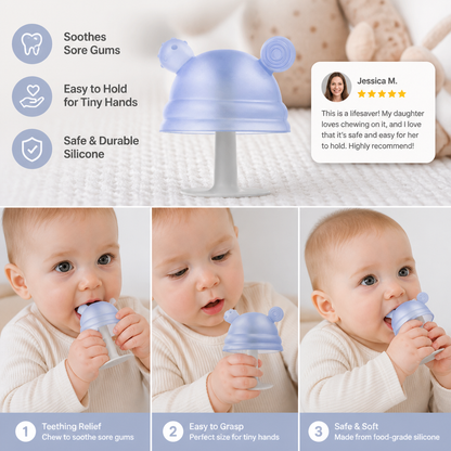 Baby Mushroom Silicone Teether for Tiny Hands