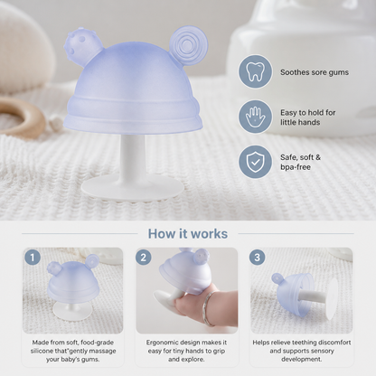Baby Mushroom Silicone Teether for Tiny Hands