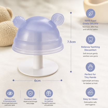 Baby Mushroom Silicone Teether for Tiny Hands
