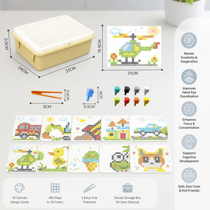 Montessori Learning Peg Mosaic Board
