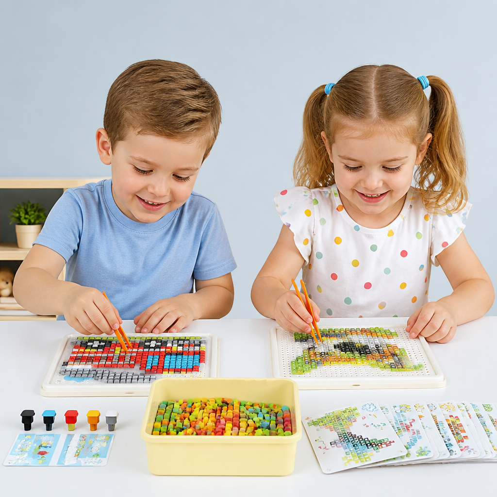 Montessori Learning Peg Mosaic Board