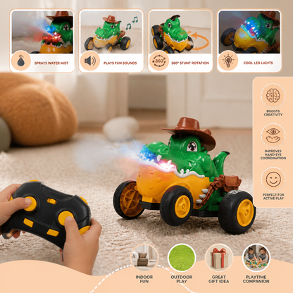 Remote Control Crocodile Stunt Car – Lights, Spray & Sound Effects