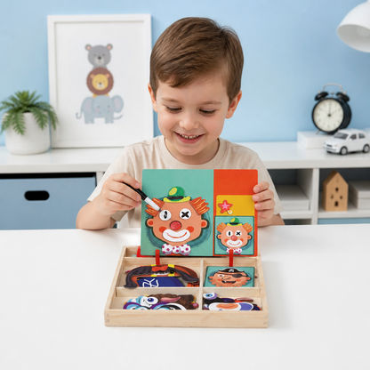 Magnetic Wooden Dress-Up & Matching Puzzle Board – Creative Learning Toy