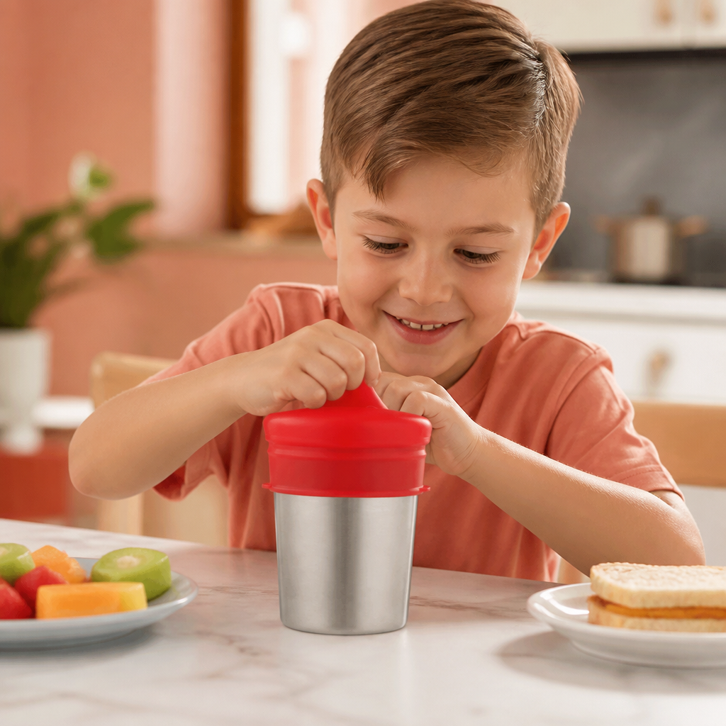 BPA-Free Spillproof Silicone Sippy Cup Lids with Straw