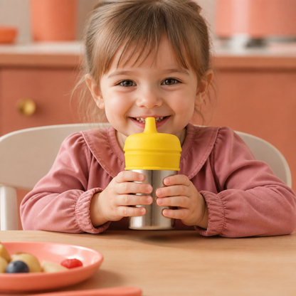 BPA-Free Spillproof Silicone Sippy Cup Lids with Straw