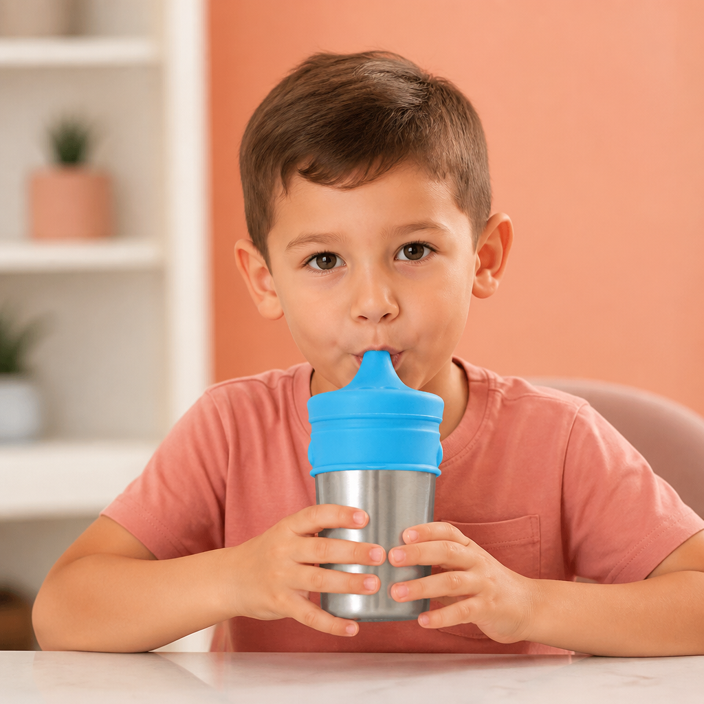 BPA-Free Spillproof Silicone Sippy Cup Lids with Straw