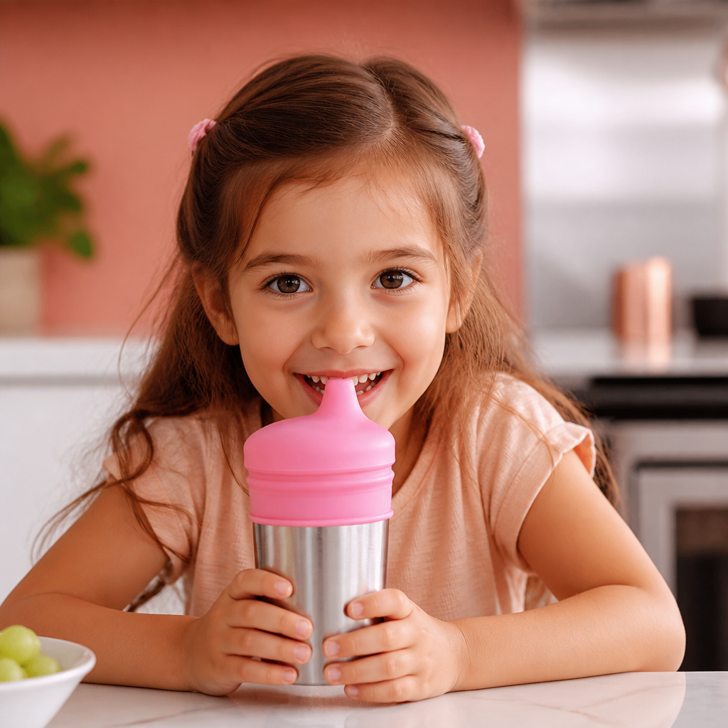 BPA-Free Spillproof Silicone Sippy Cup Lids with Straw