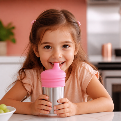 BPA-Free Spillproof Silicone Sippy Cup Lids with Straw