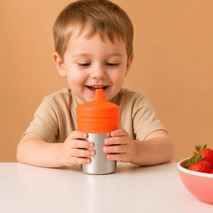 BPA-Free Spillproof Silicone Sippy Cup Lids with Straw