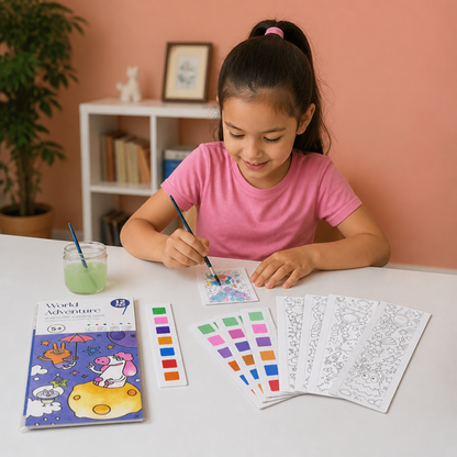 All-in-One Watercolour Painting Book with Built-In Paint & Brush