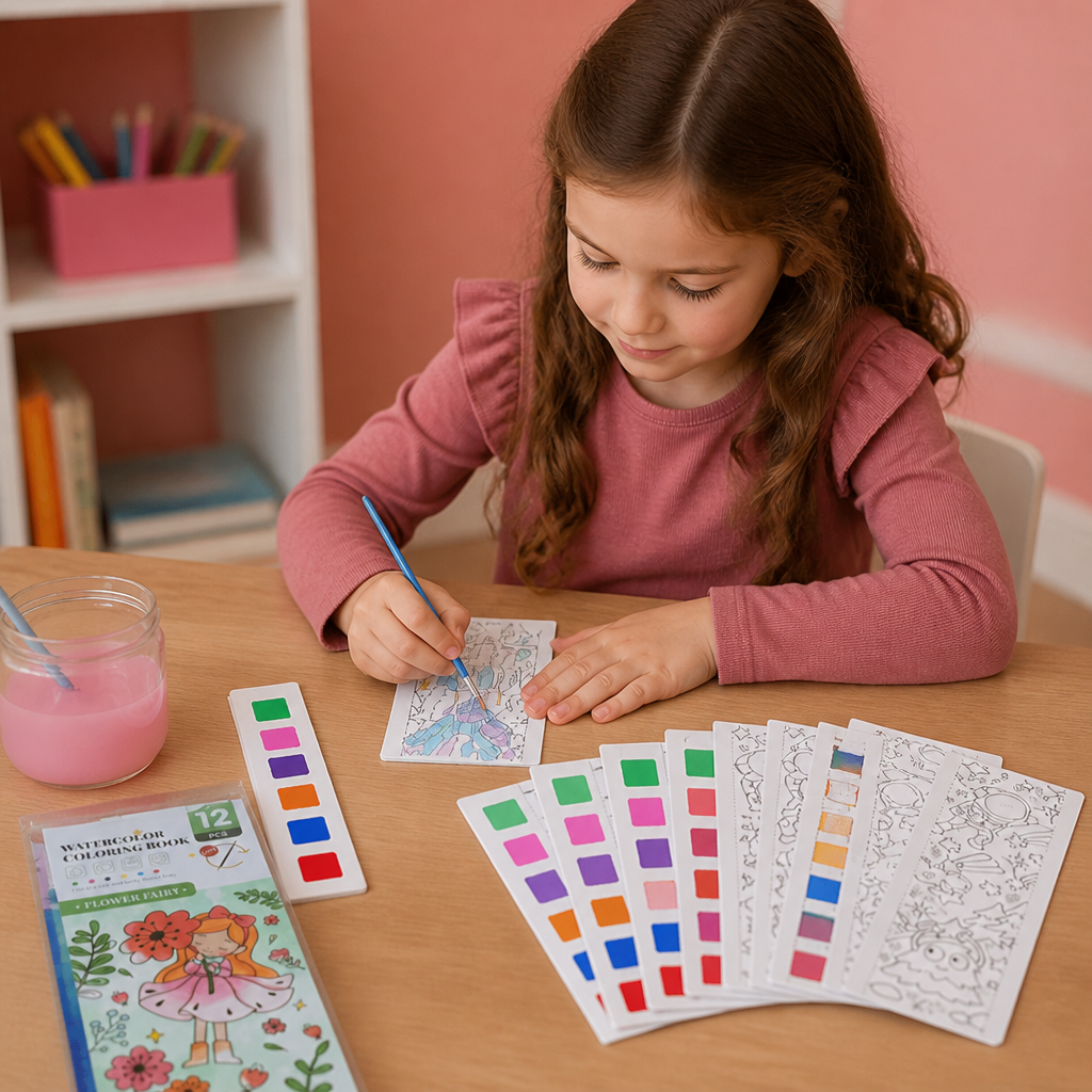 All-in-One Watercolour Painting Book with Built-In Paint & Brush