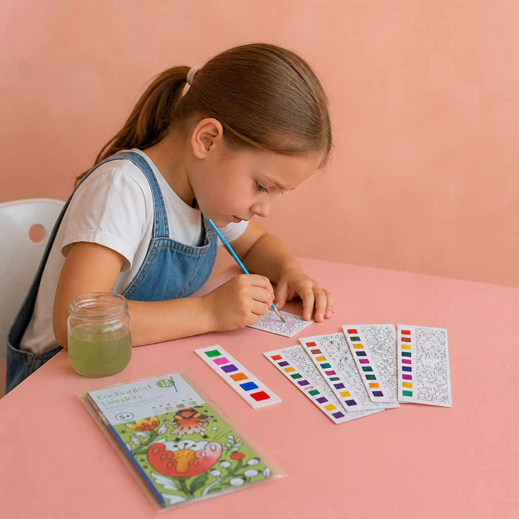 All-in-One Watercolour Painting Book with Built-In Paint & Brush