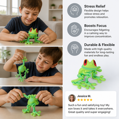 3D Printed Magnetic Flexible Frog Fidget Toy