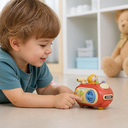 5-in-1 Press & Go Busy Car Toy for Fine Motor Skills Development