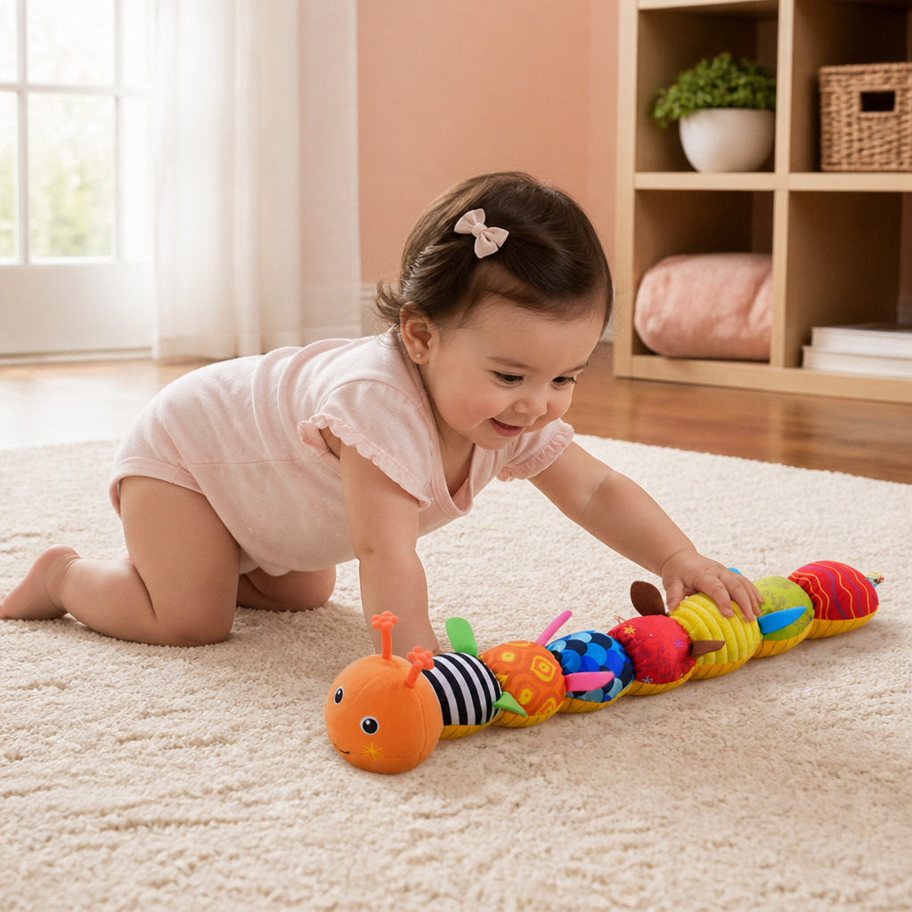 Sensory Plush Rattle and Music Caterpillar